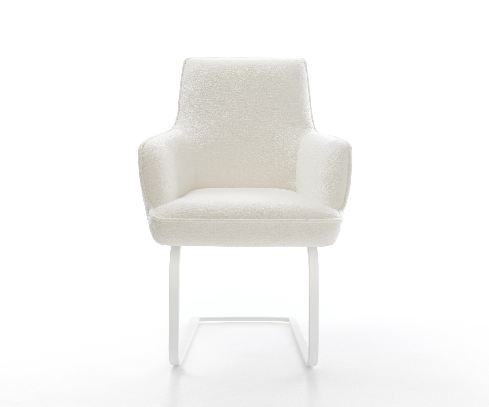 Étkezőszék Heira-Flex karfás bouclé puha bézs étkezőszék lapos fehér zsákrugós - Image 2