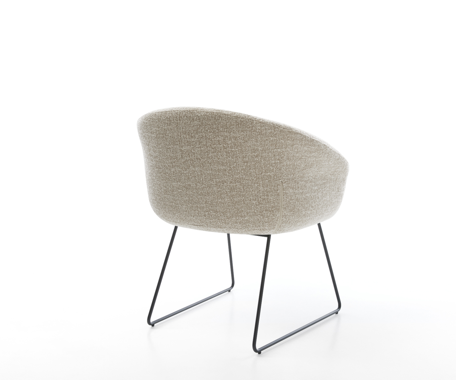 Étkezőszék Vinka-Flex karfás szövetszövet puha bézs vékony láb fekete zsákrugós - Image 5