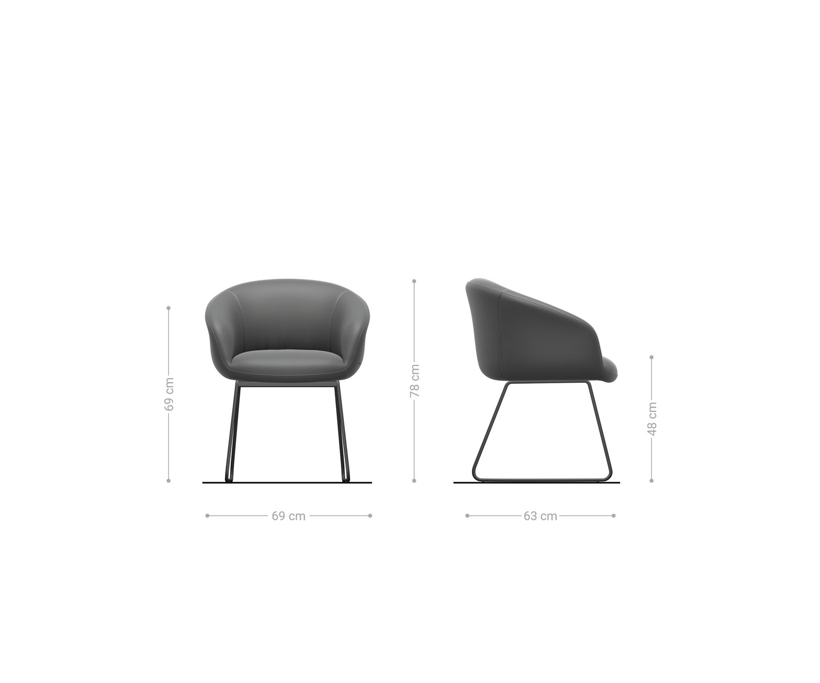 Étkezőszék Vinka-Flex karfás szövetszövet puha bézs vékony láb fekete zsákrugós - Image 6