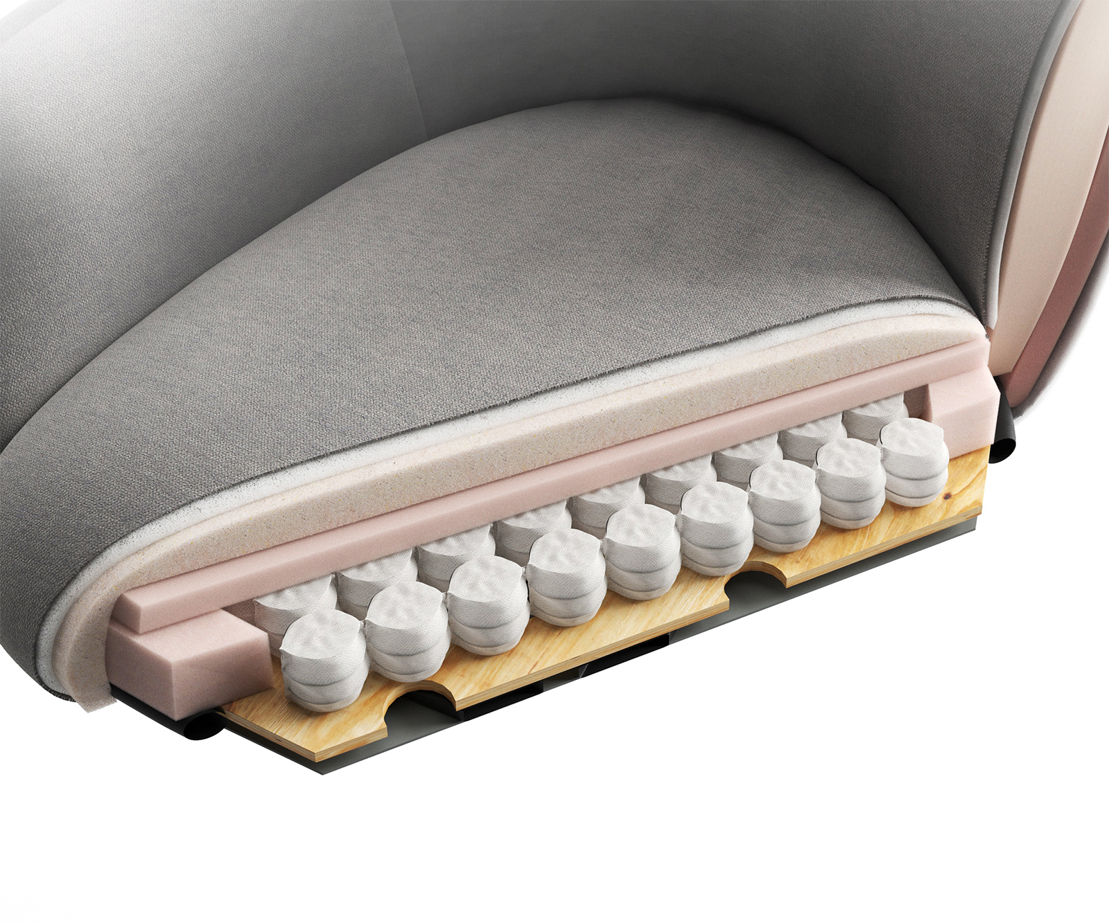 Étkezőszék Heira-Flex karfás bouclé puha bézs kereszt láb széles rozsdamentes acél 360° forgatható billenő zsákrugós matrac - Image 8