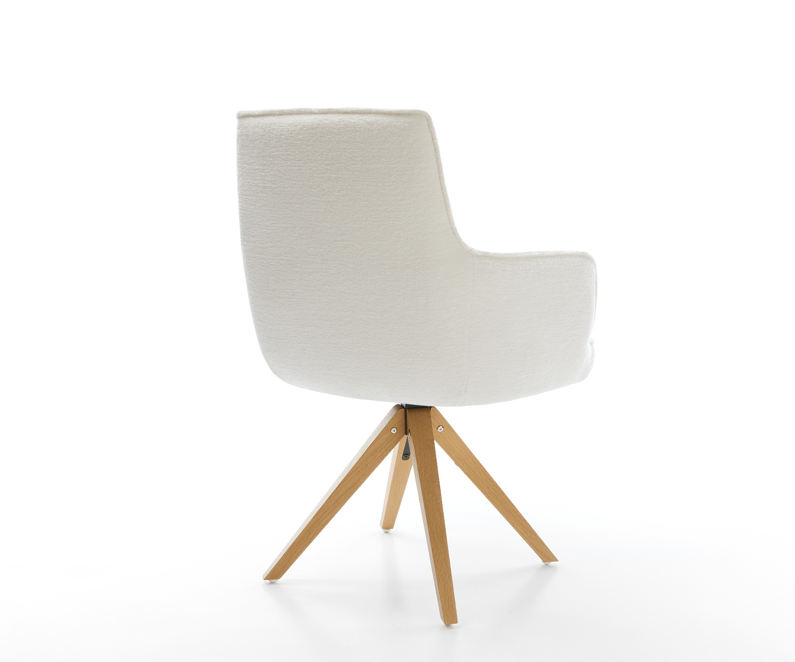 Étkezőszék Heira-Flex karfás bouclé puha bézs fa láb szögletes természetes 180° forgatható zsákrugós - Image 5