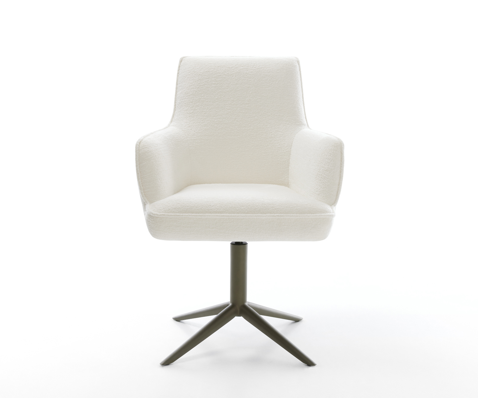 Étkezőszék Heira-Flex karfás bouclé puha bézs kereszt láb titán színű hatvan fokban forgatható billenő zsákrugós - Image 2