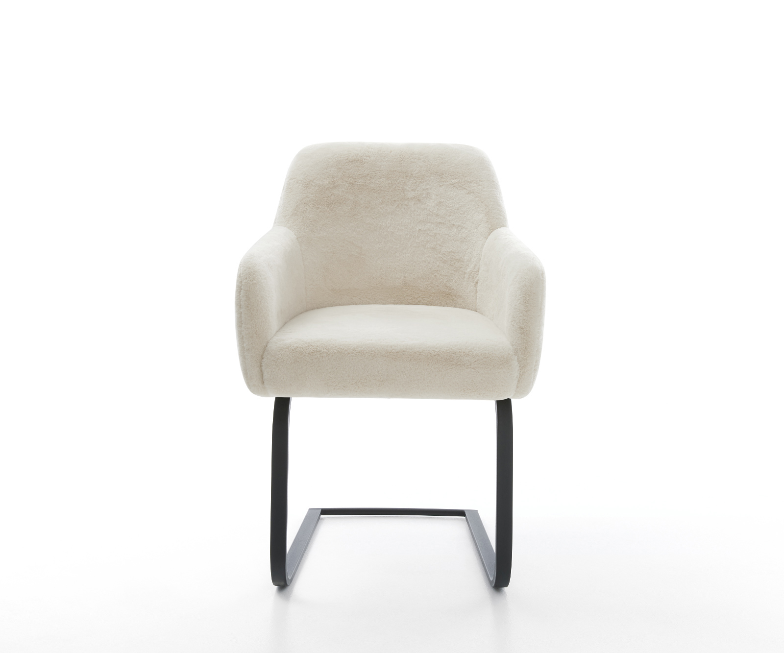 Étkezőszék Greg-Flex plüss krémfehér étkezőszék lapos fekete zsákrugós - Image 2