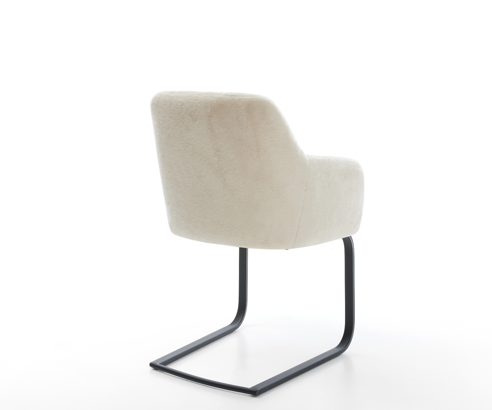 Étkezőszék Greg-Flex plüss krémfehér étkezőszék lapos fekete zsákrugós - Image 5