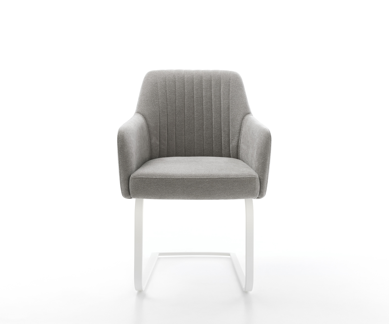 Étkezőszék Greg-Flex strukturált szövet puha szürke konzolos lapos fehér zsákrugós - Image 2