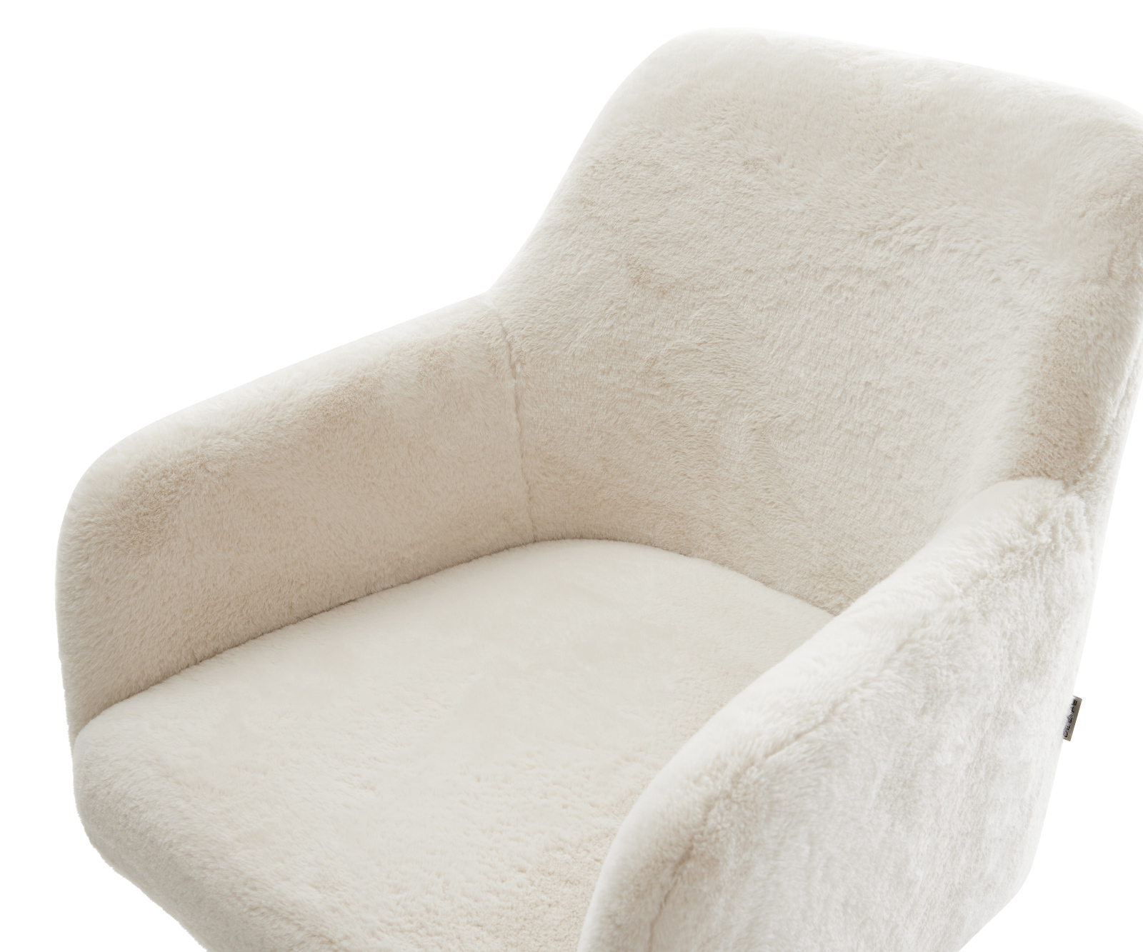 Étkezőszék Greg-Flex plüss krémfehér 4 láb kúpos rozsdamentes acél zsákrugós - Image 4