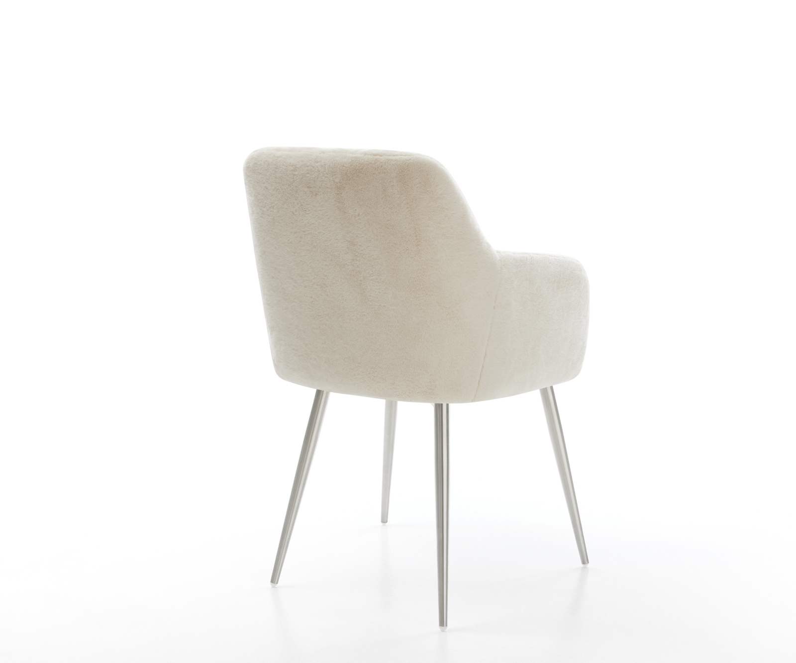 Étkezőszék Greg-Flex plüss krémfehér 4 láb kúpos rozsdamentes acél zsákrugós - Image 5