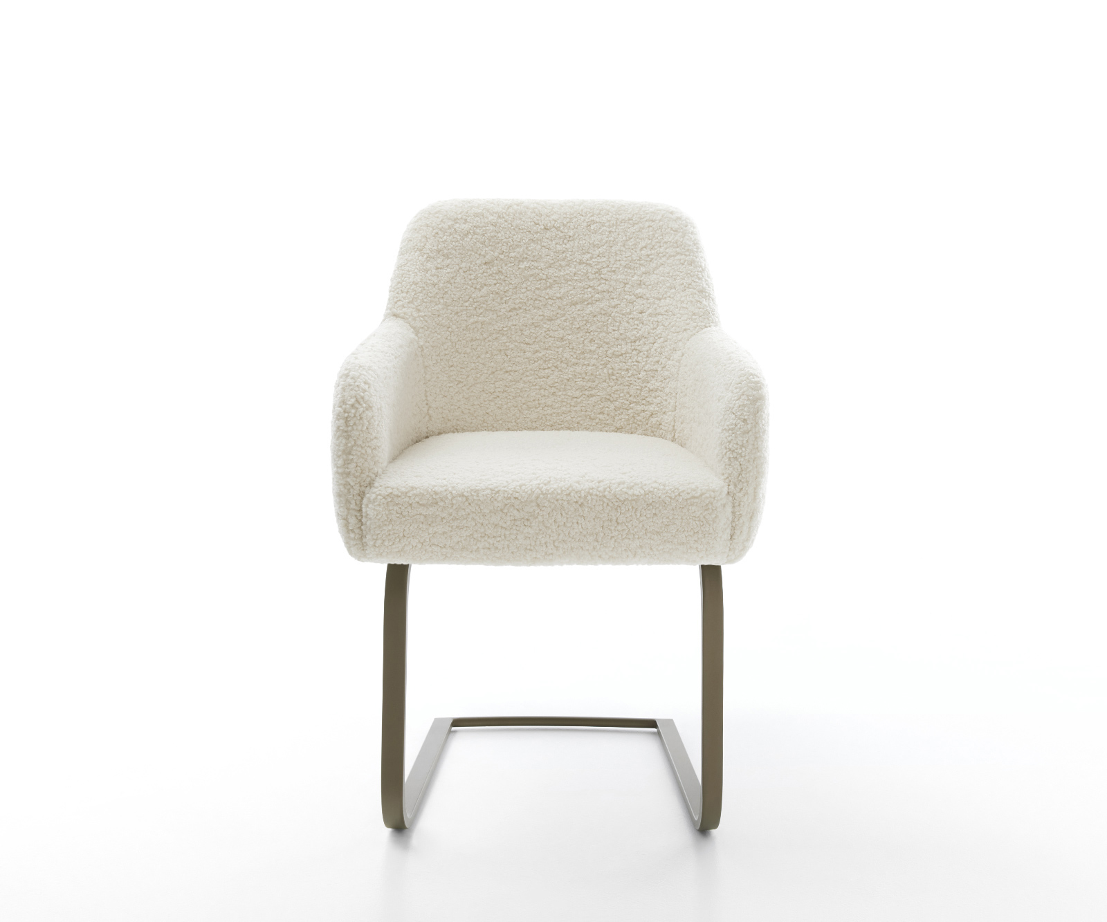 Étkezőszék Greg-Flex mikroszálas bézs konzolos láb lapos titánszínű hatású zsákrugós - Image 2