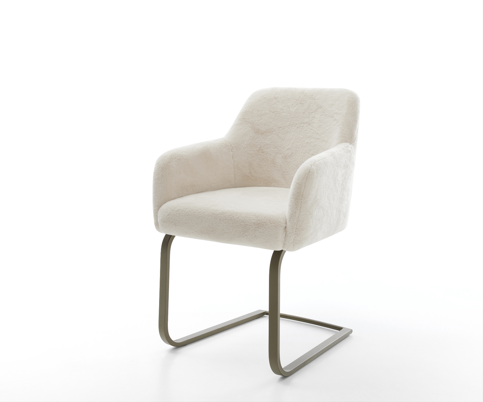 Étkezőszék Greg-Flex plüss krémfehér étkezőszék lapos titán színű hatás zsákrugós