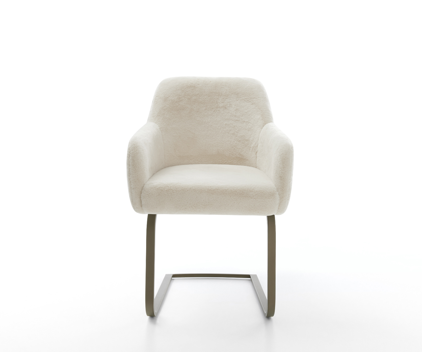 Étkezőszék Greg-Flex plüss krémfehér étkezőszék lapos titán színű hatás zsákrugós - Image 2