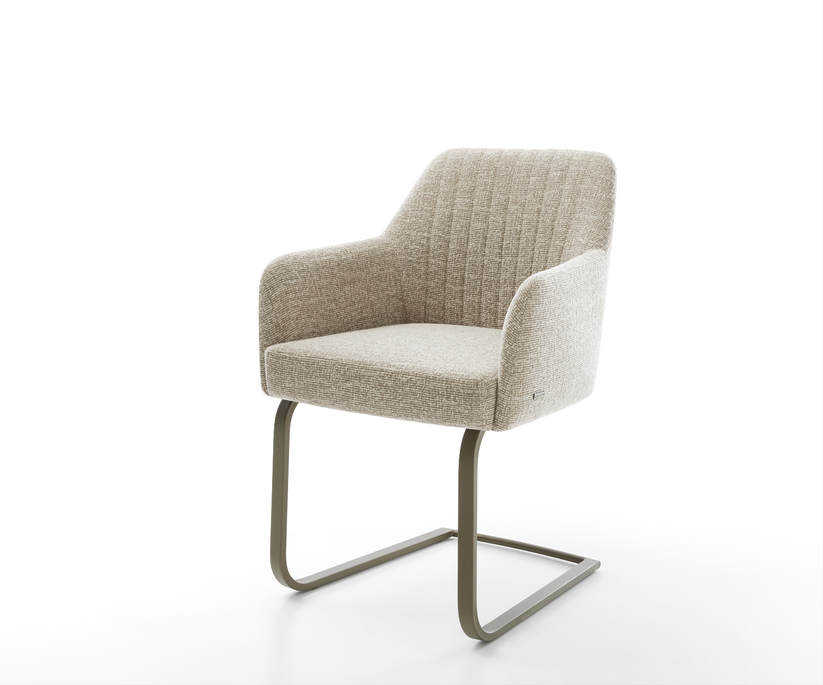 Étkezőszék Greg-Flex szövött szövet puha bézs konzolos lapos titán színű hatás zsákrugós