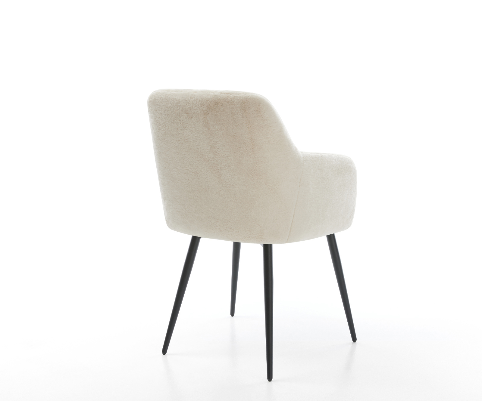 Étkezőszék Greg-Flex plüss krémfehér 4 láb kúpos fekete zsákrugós - Image 5