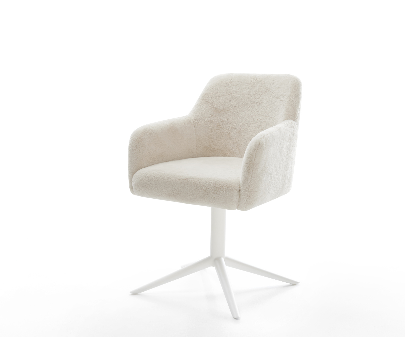 Étkezőszék Greg-Flex plüss krémfehér fehér kereszt láb 360° forgatható billenő zsákrugó