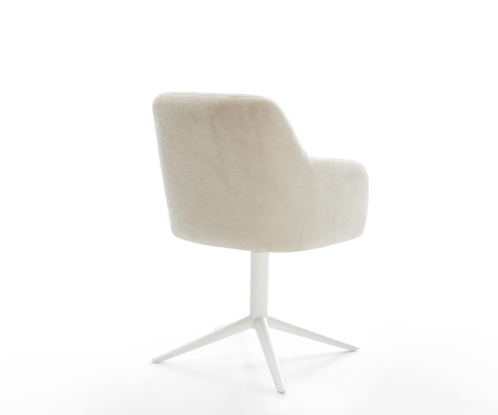 Étkezőszék Greg-Flex plüss krémfehér fehér kereszt láb 360° forgatható billenő zsákrugó - Image 5