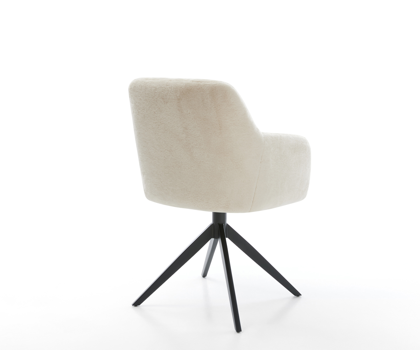 Étkezőszék Greg-Flex plüss krémfehér kereszt láb széles fekete 360° forgatható billenő zsákrugós - Image 5