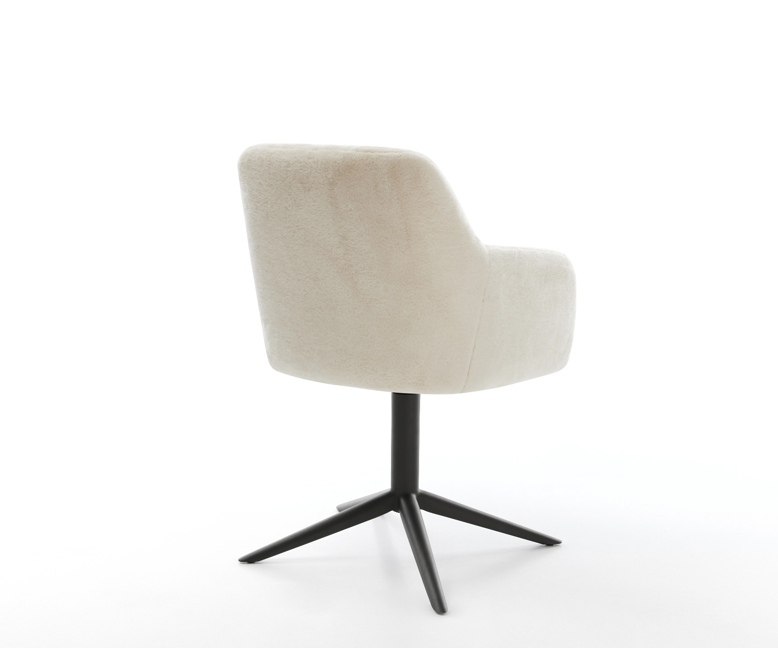 Étkezőszék Greg-Flex plüss krémfehér fekete kereszt láb 360° forgatható billenő zsákrugó - Image 5