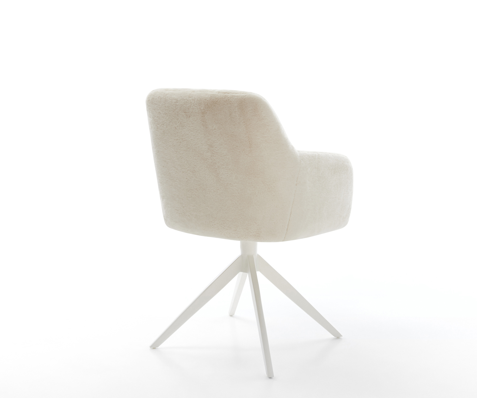 Étkezőszék Greg-Flex plüss krémfehér kereszt láb széles fehér 360° forgatható billenő zsákrugó - Image 5