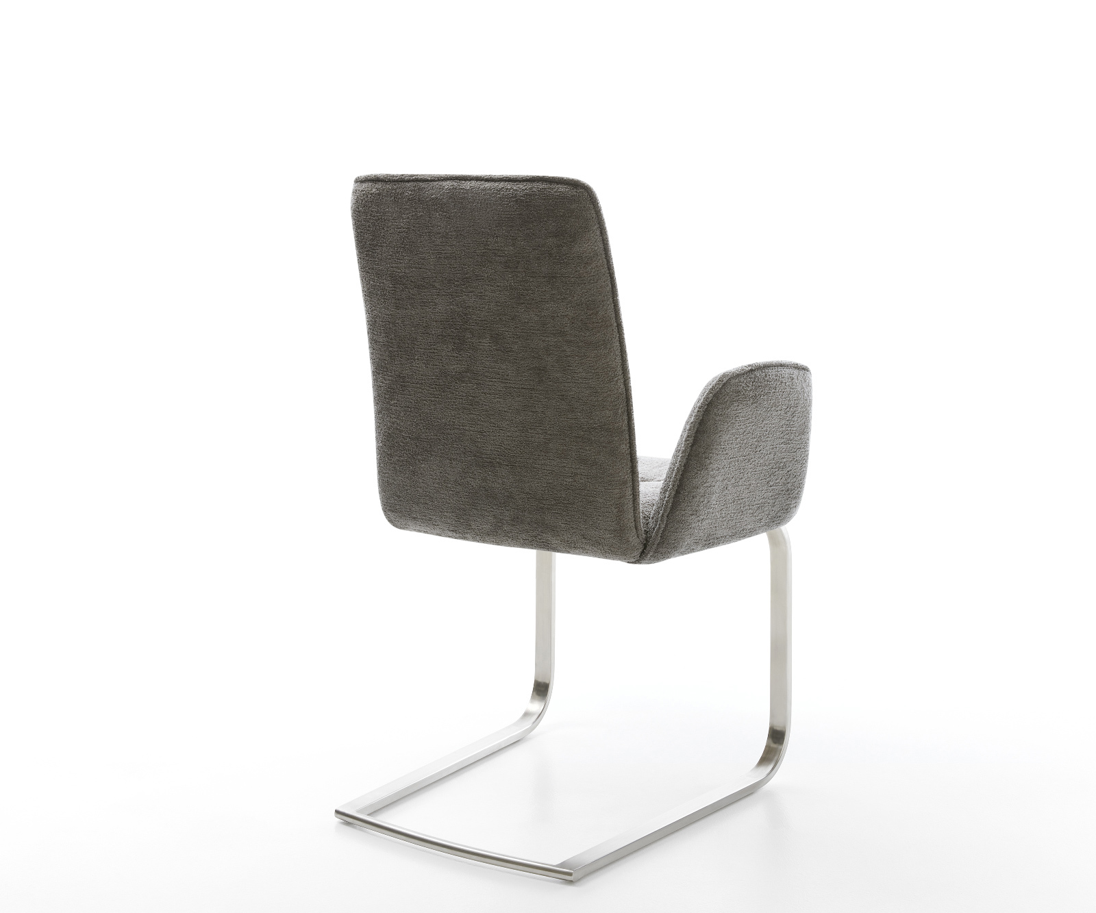 Étkezőszék Vinja-Flex bouclé puha sötét bézs konzolos lapos rozsdamentes acél - Image 5