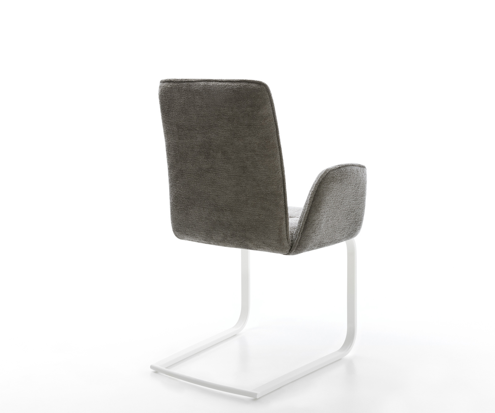 Étkezőszék Vinja-Flex bouclé puha sötét bézs konzolos láb lapos fehér - Image 5