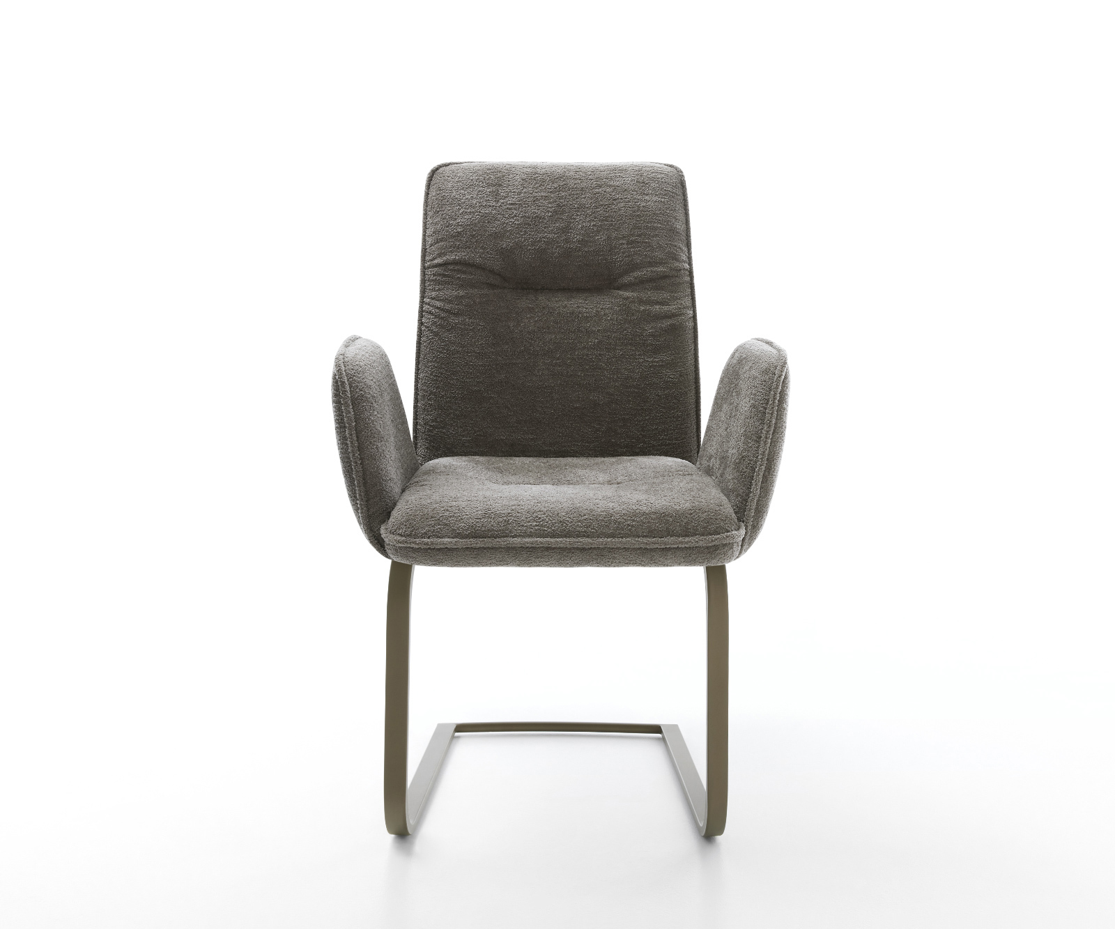 Étkezőszék Vinja-Flex bouclé puha sötét bézs konzolos lapos láb titán színű - Image 2