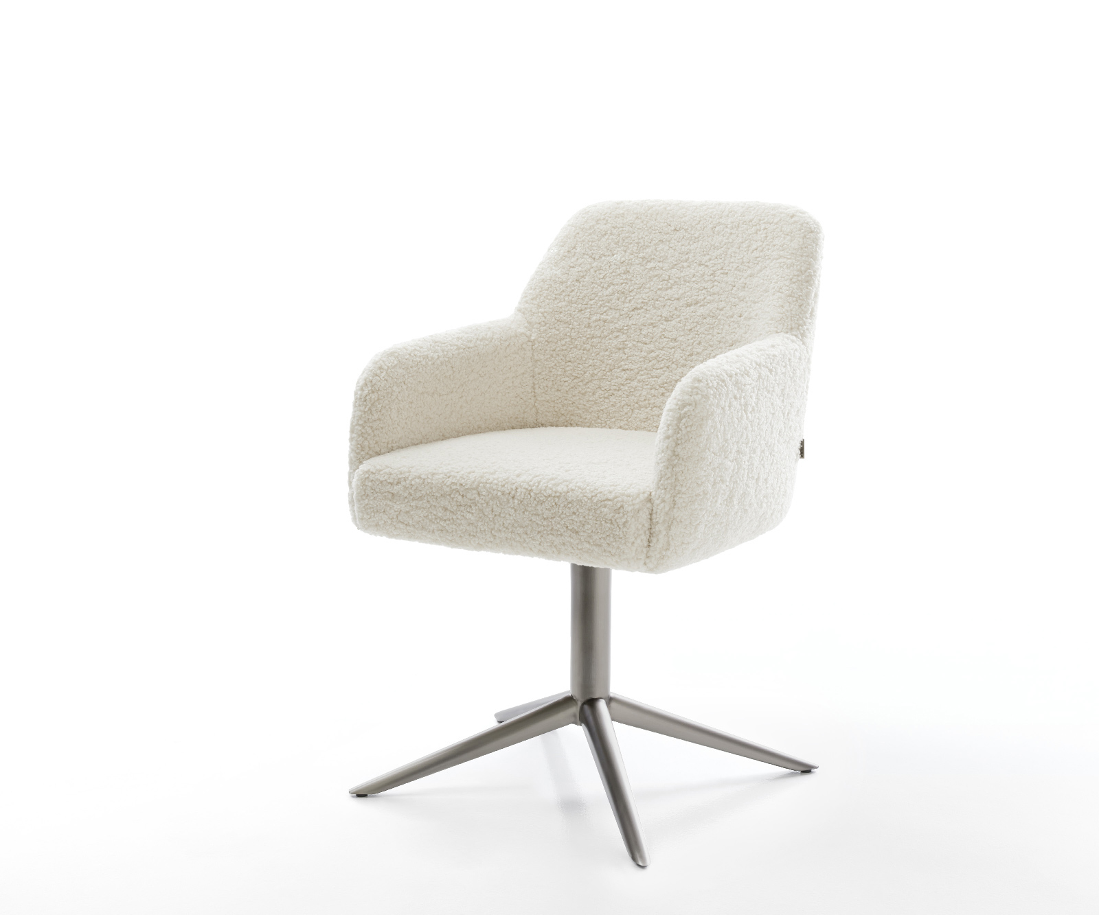 Étkezőszék Greg-Flex teddy szövet bézs kereszt láb grafit 360° forgatható billenő zsákrugó