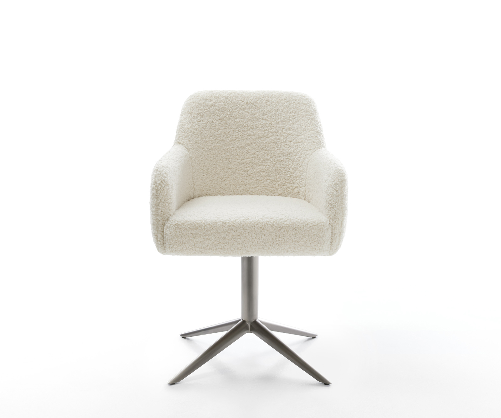 Étkezőszék Greg-Flex teddy szövet bézs kereszt láb grafit 360° forgatható billenő zsákrugó - Image 2