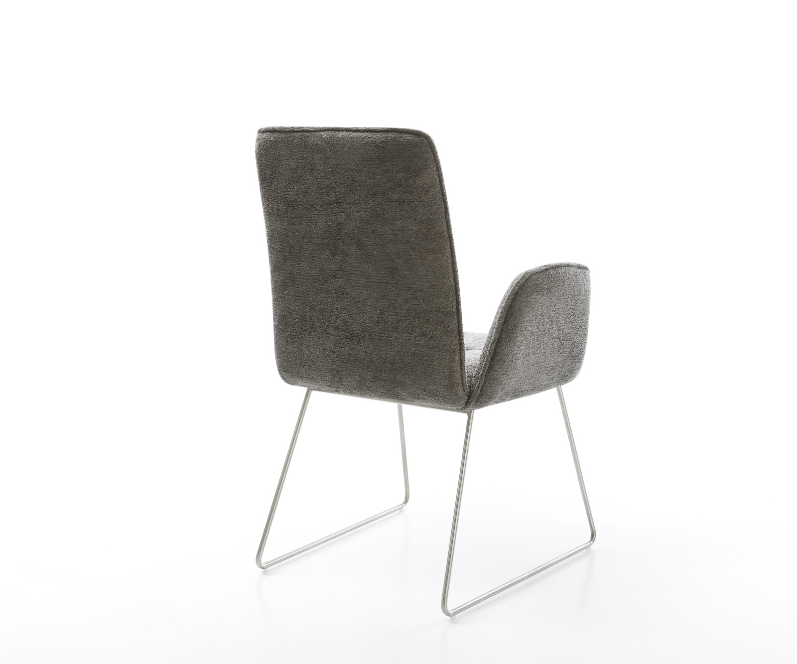 Étkezőszék Vinja-Flex bouclé puha sötét bézs vékony láb rozsdamentes acél - Image 5