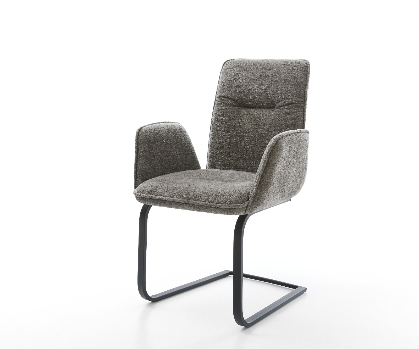 Étkezőszék Vinja-Flex bouclé puha sötét bézs konzolos lapos fekete