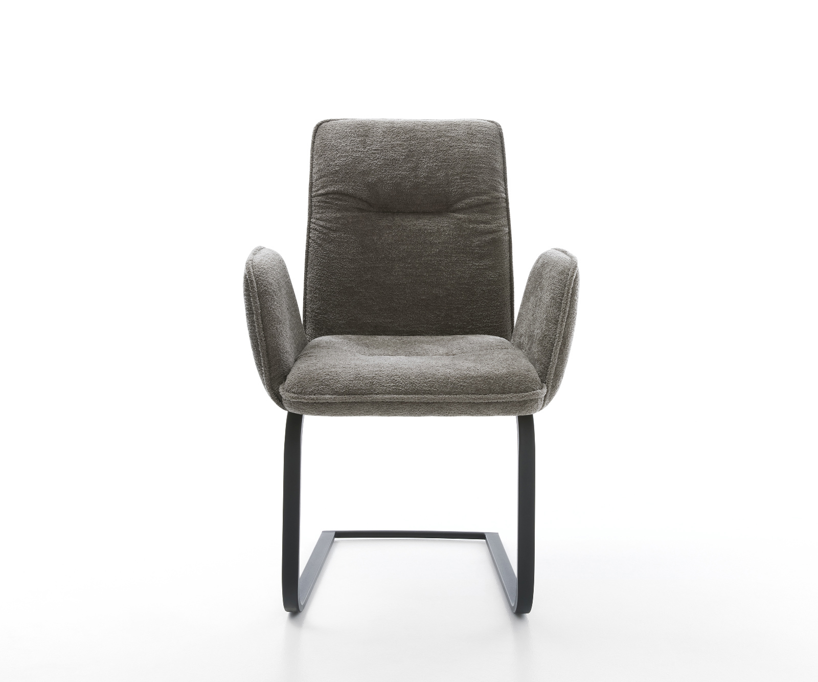 Étkezőszék Vinja-Flex bouclé puha sötét bézs konzolos lapos fekete - Image 2