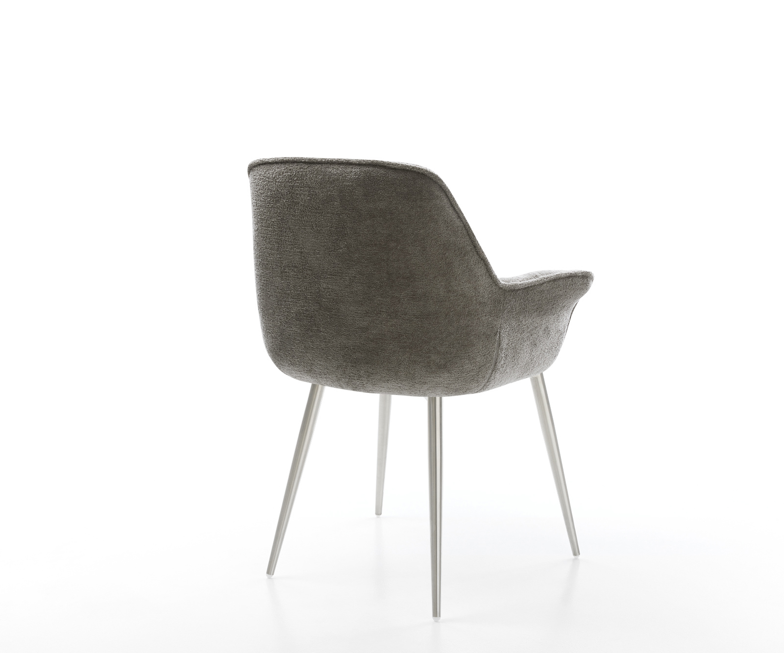 Étkezőszék Kaira-Flex bouclé puha sötét bézs 4 láb kúpos rozsdamentes acél - Image 5