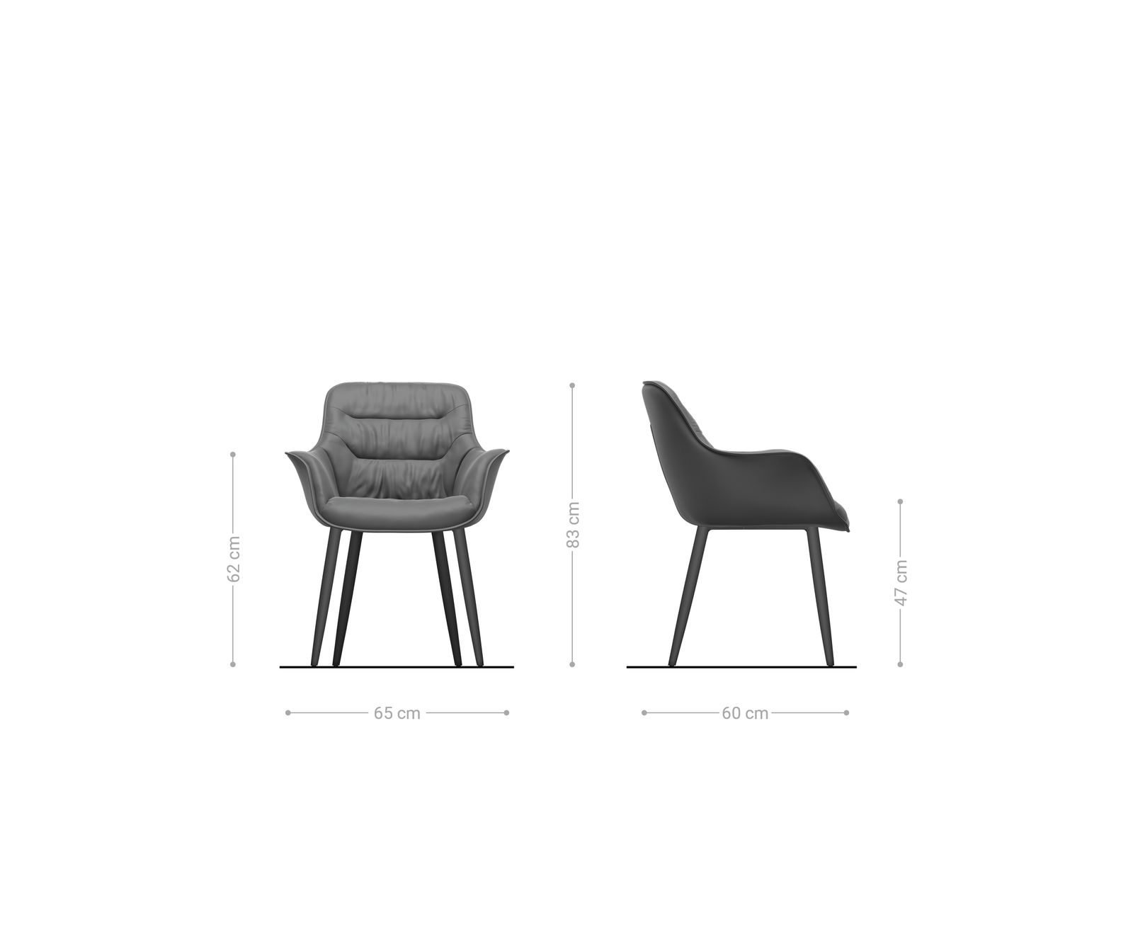 Étkezőszék Kaira-Flex bouclé puha sötét bézs 4 láb kúpos rozsdamentes acél - Image 6