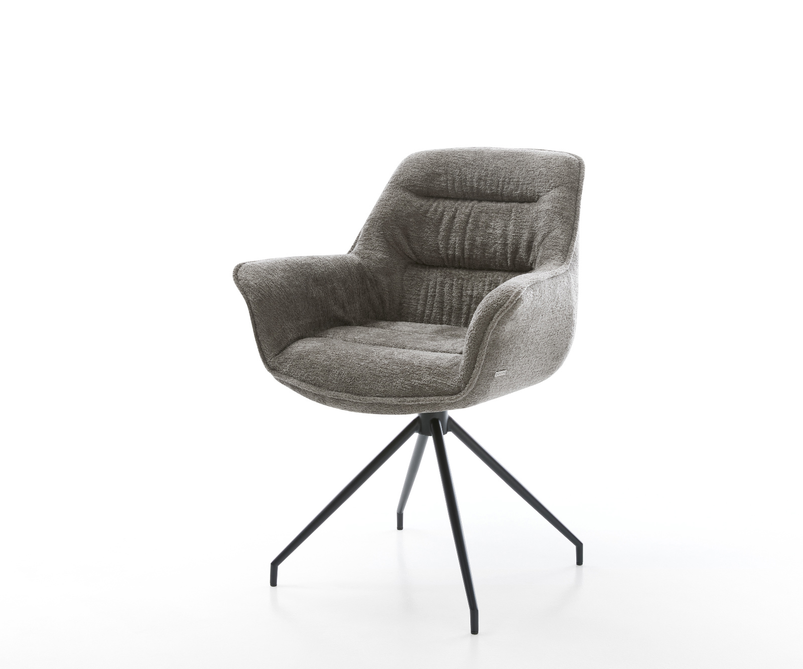 Étkezőszék Kaira-Flex bouclé puha sötét bézs kereszt láb kúpos fekete