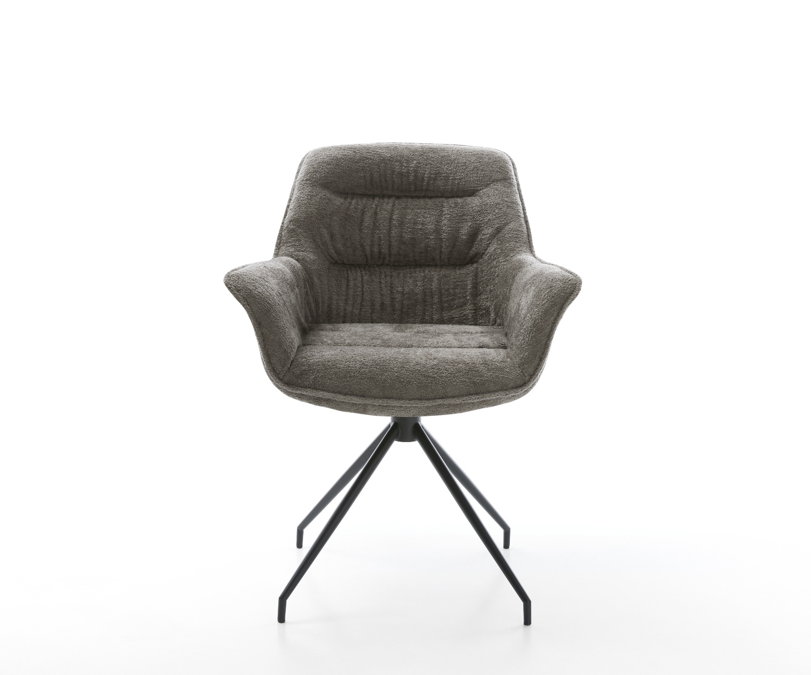 Étkezőszék Kaira-Flex bouclé puha sötét bézs kereszt láb kúpos fekete - Image 2