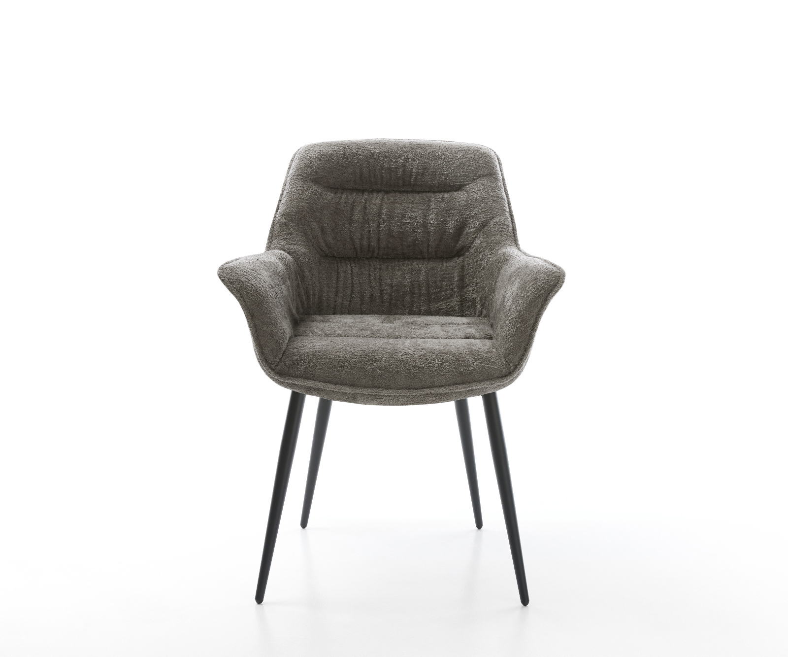 Étkezőszék Kaira-Flex bouclé puha sötét bézs 4 láb kúpos fekete - Image 2