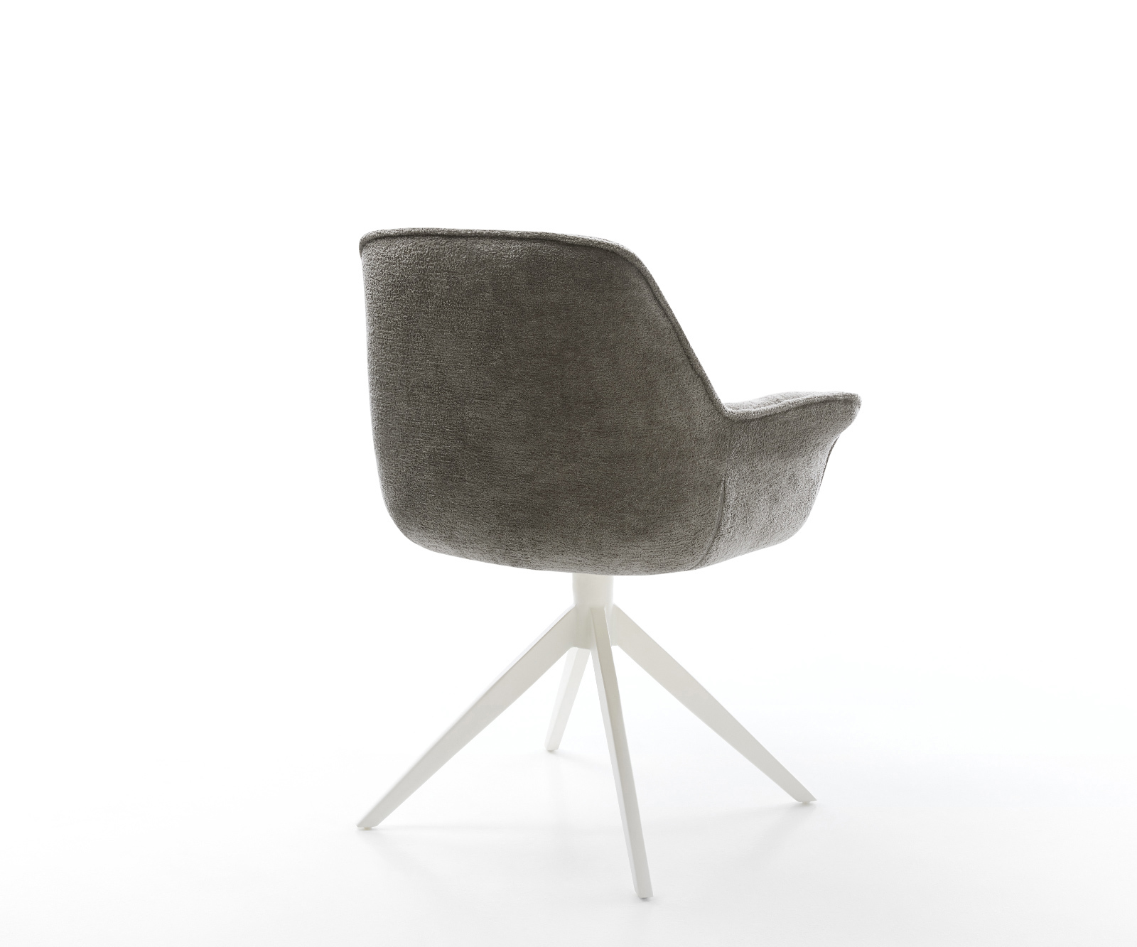 Étkezőszék Kaira-Flex bouclé puha sötét bézs kereszt láb széles fehér 360° forgatható billenő funkció - Image 5