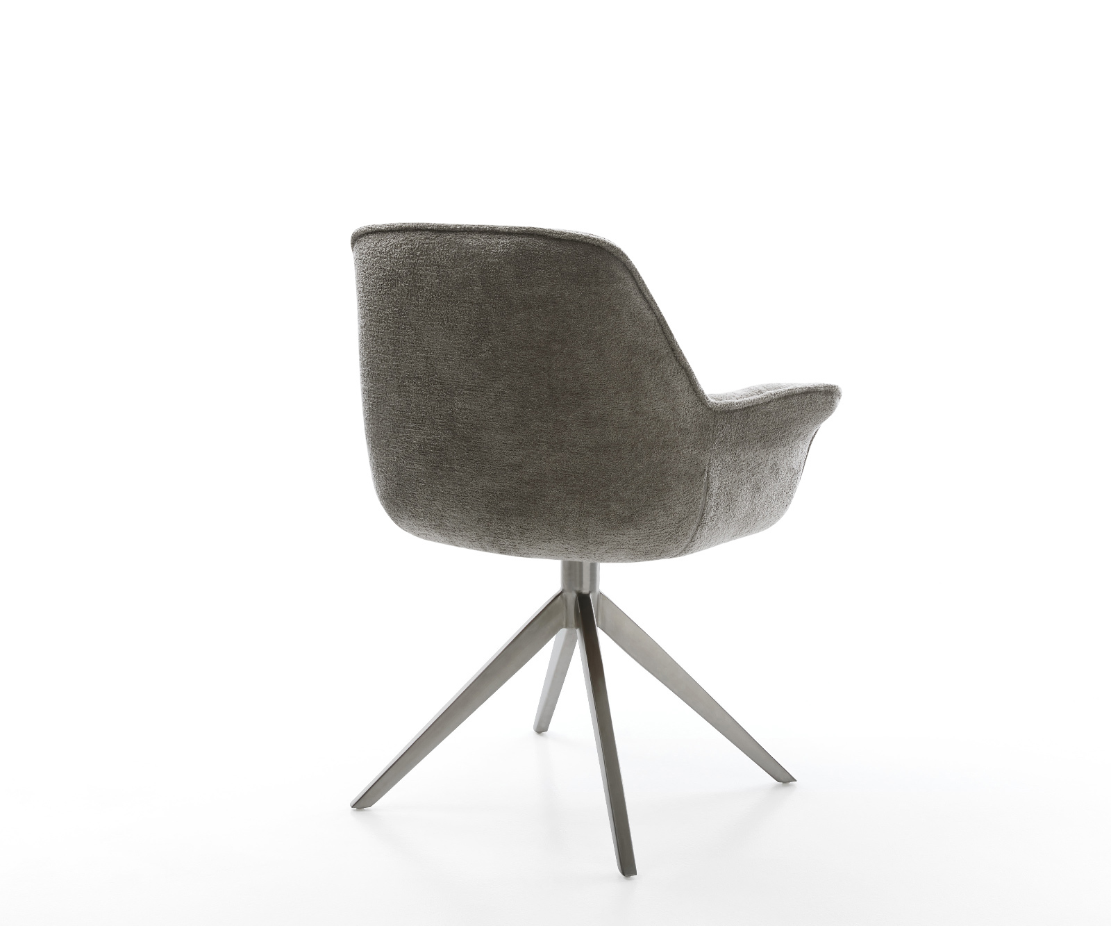 Étkezőszék Kaira-Flex bouclé puha sötét bézs kereszt láb széles grafit 360° forgatható billenő funkció - Image 5