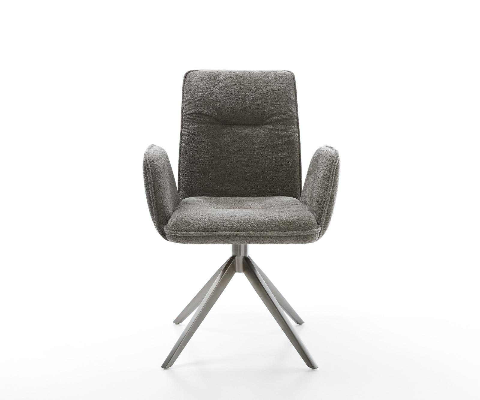 Étkezőszék Vinja-Flex bouclé puha sötét bézs kereszt láb széles grafit 360° forgatható billenő funkció - Image 2