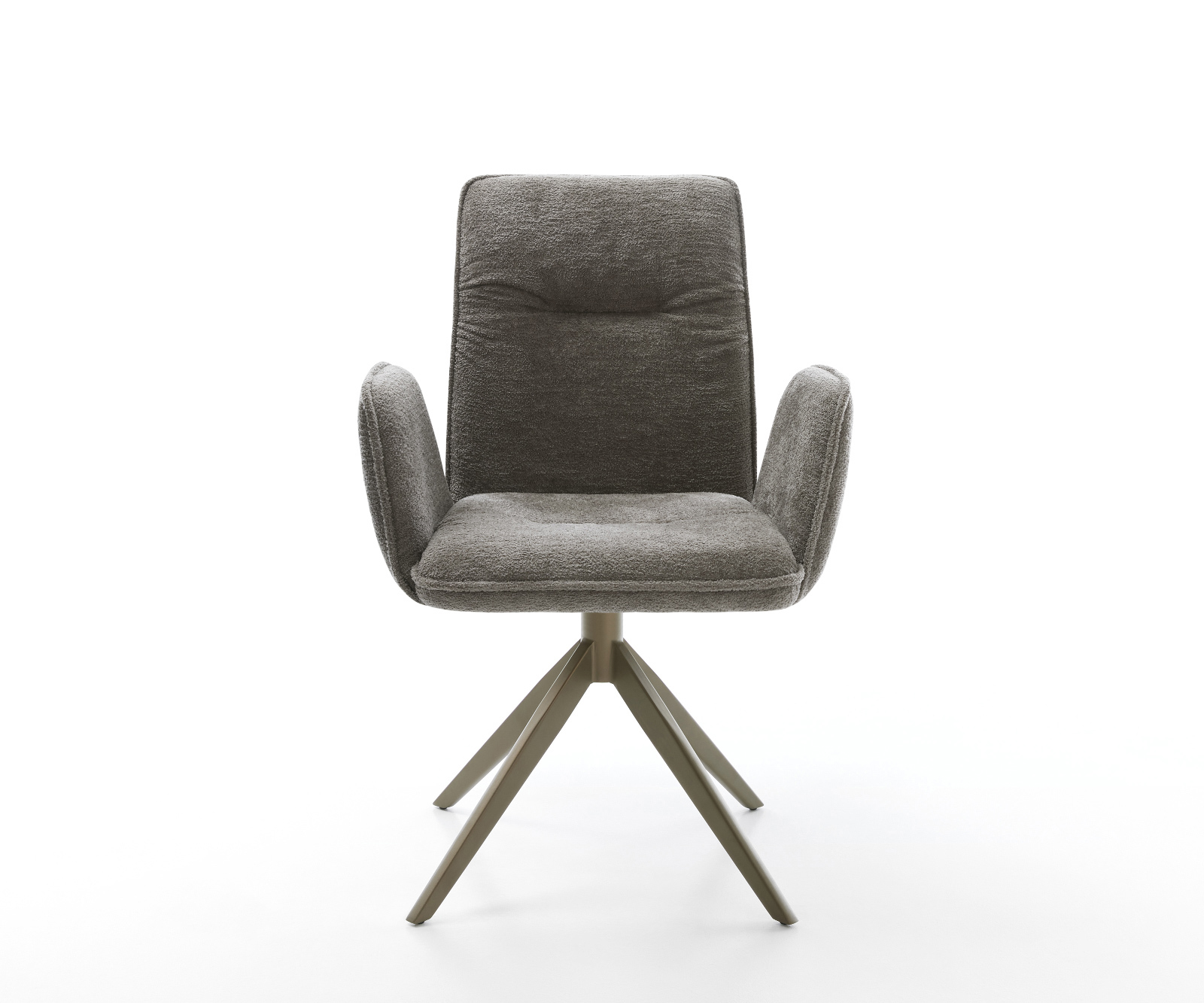 Étkezőszék Vinja-Flex bouclé puha sötét bézs kereszt láb széles titán színű hatvan fokban forgatható billenő funkció - Image 2