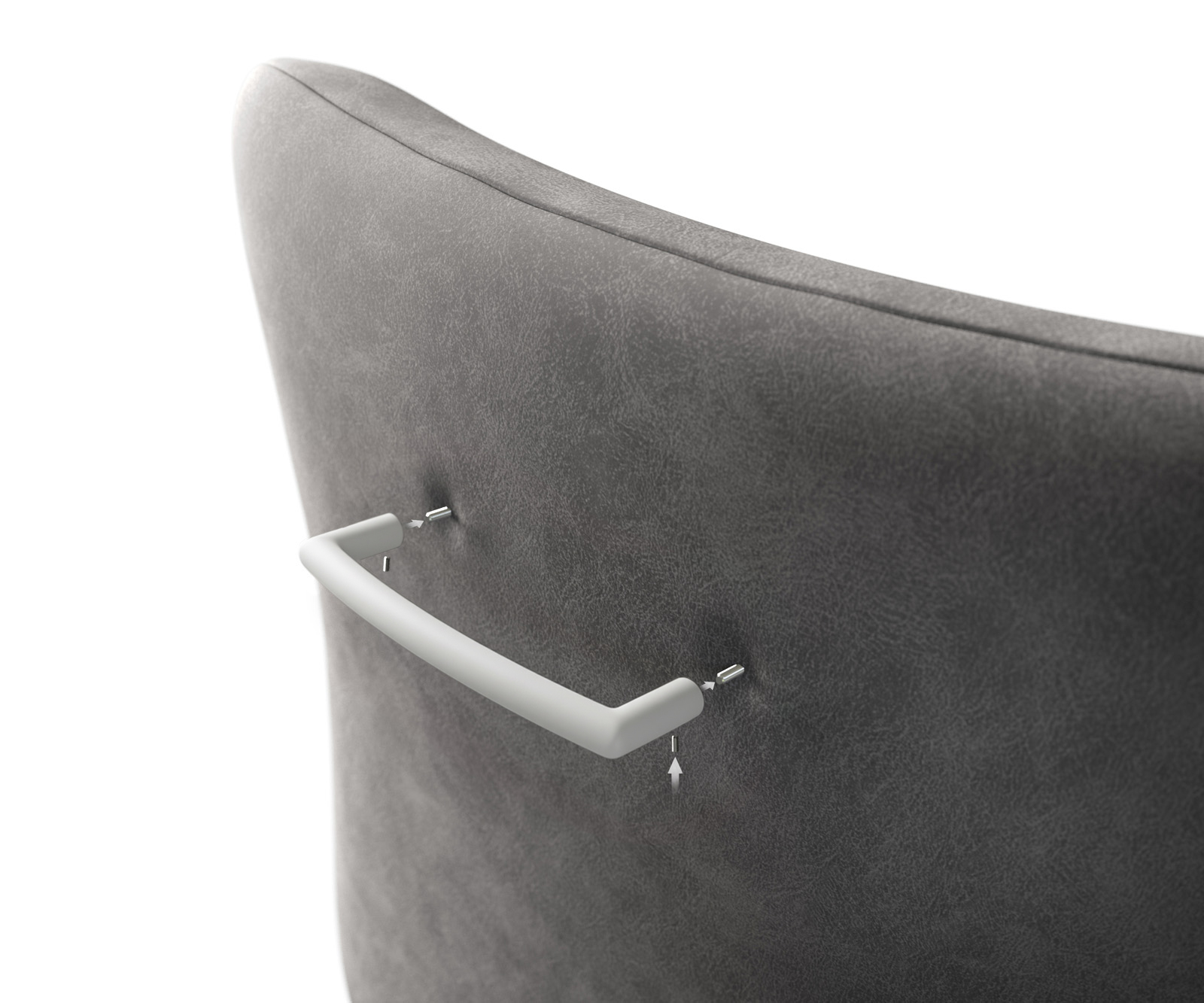 Székfogantyú Flex kerek fém fehér - Image 3