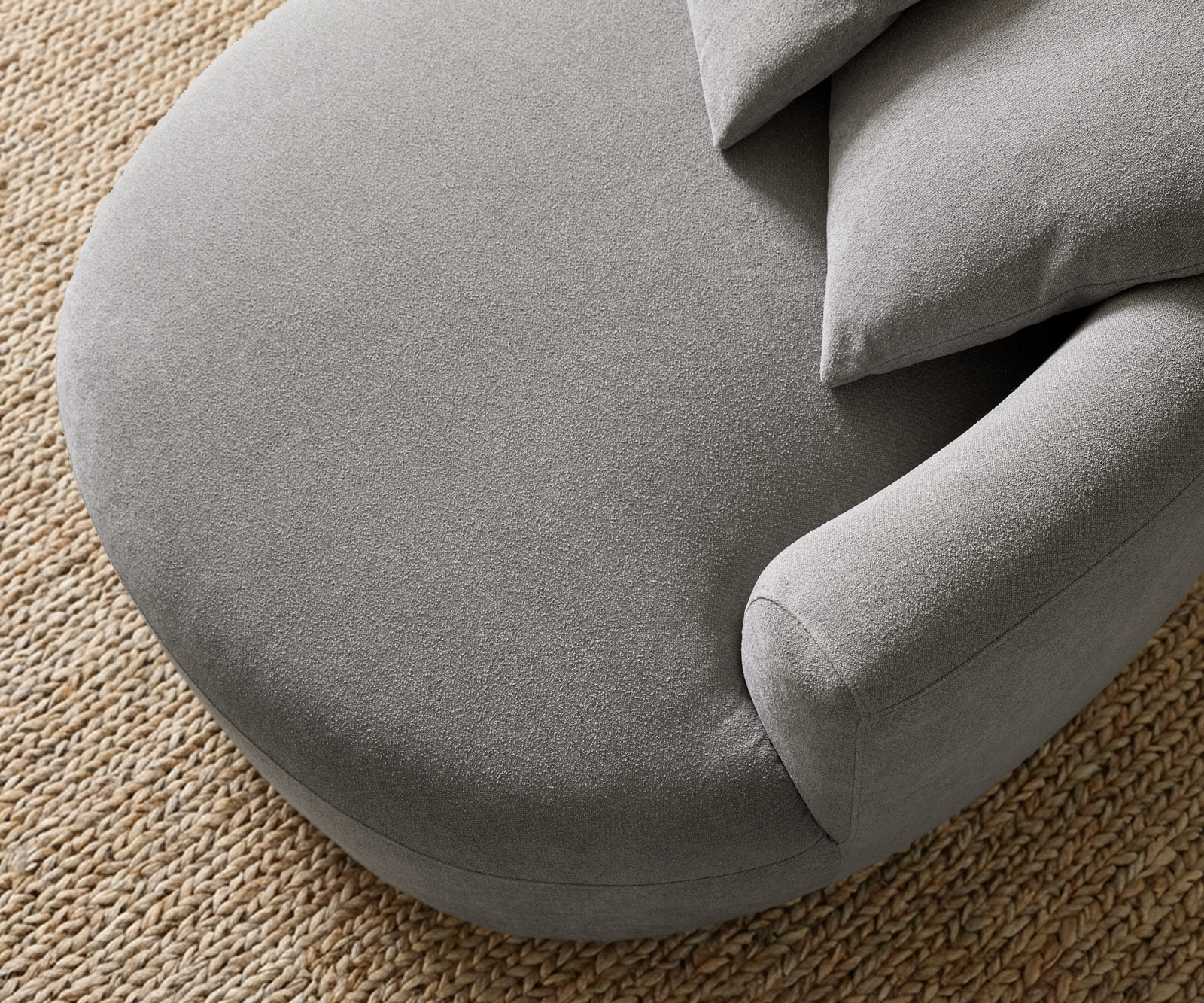 Nagy kanapé Edina 330x170 cm strukturált szövet puha szürke - Image 7