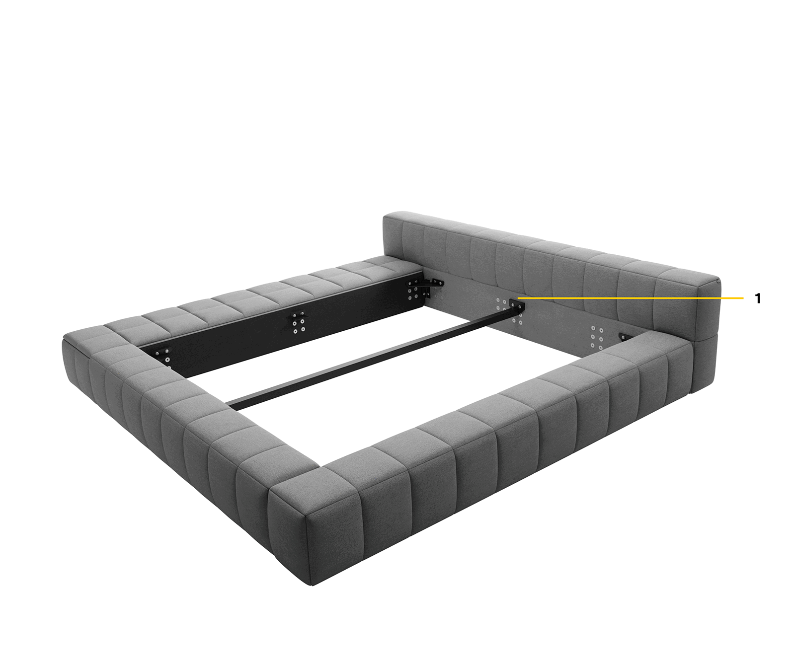 Kárpitozott ágy Espazio 180x200 cm strukturált szövet puha szürke - Image 7