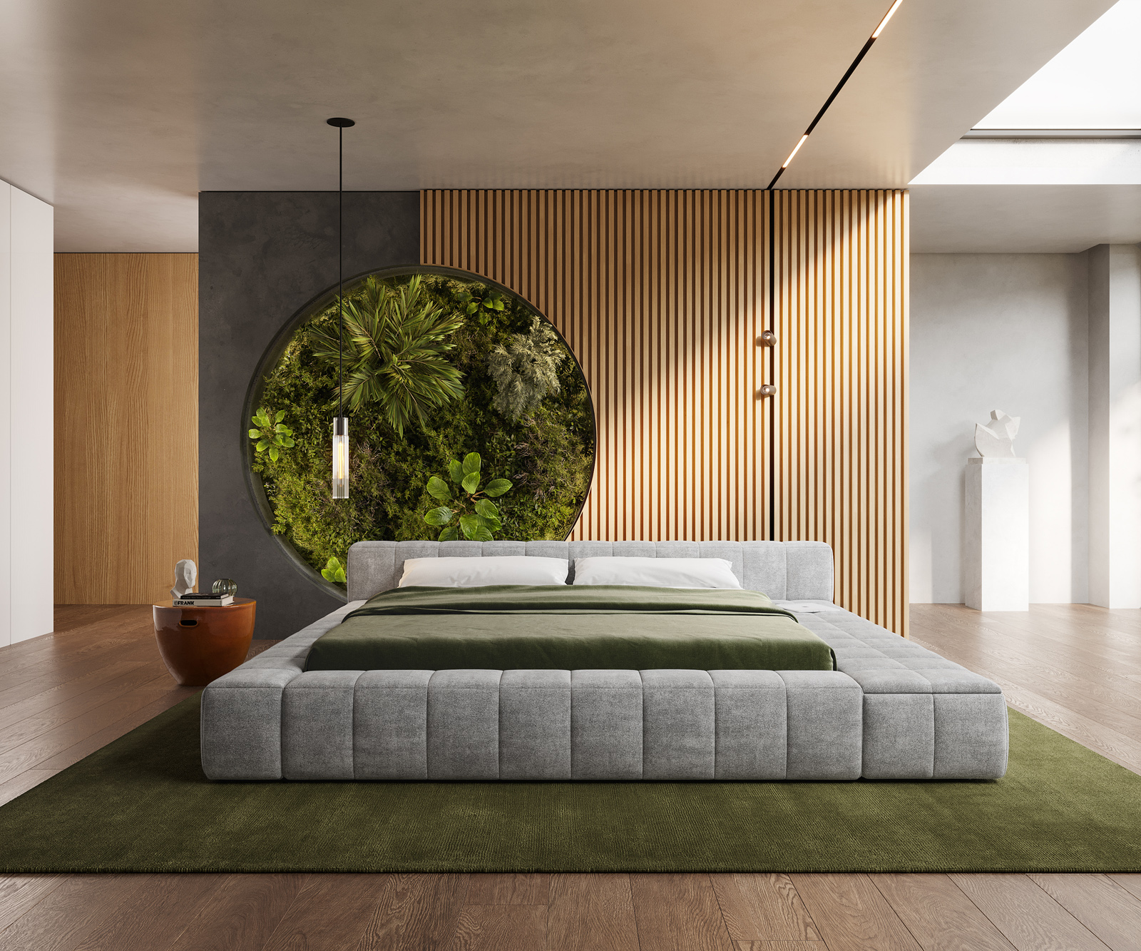 Kárpitozott ágy Espazio 180x200 cm strukturált szövet puha szürke - Image 2