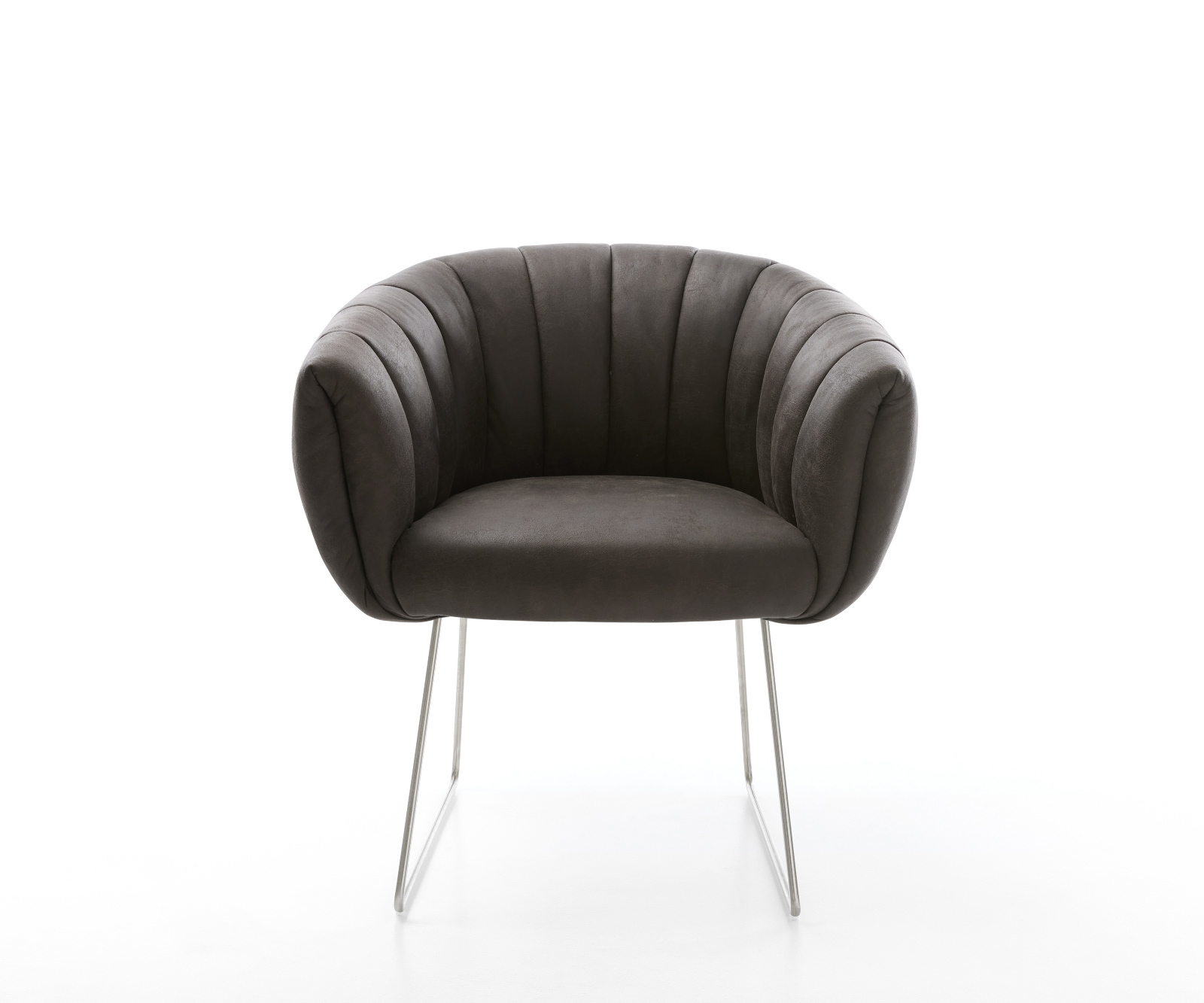 Étkezőszék Jada-Flex mikroszálas antracit vintage vékony láb rozsdamentes acél zsákrugó - Image 2