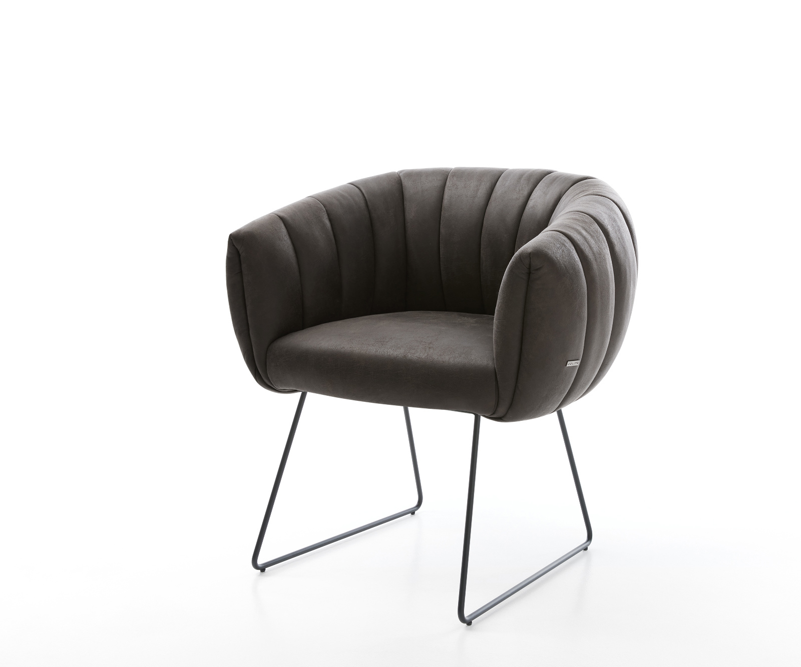 Étkezőszék Jada-Flex mikroszálas antracit vintage fekete vékony láb zsákrugó