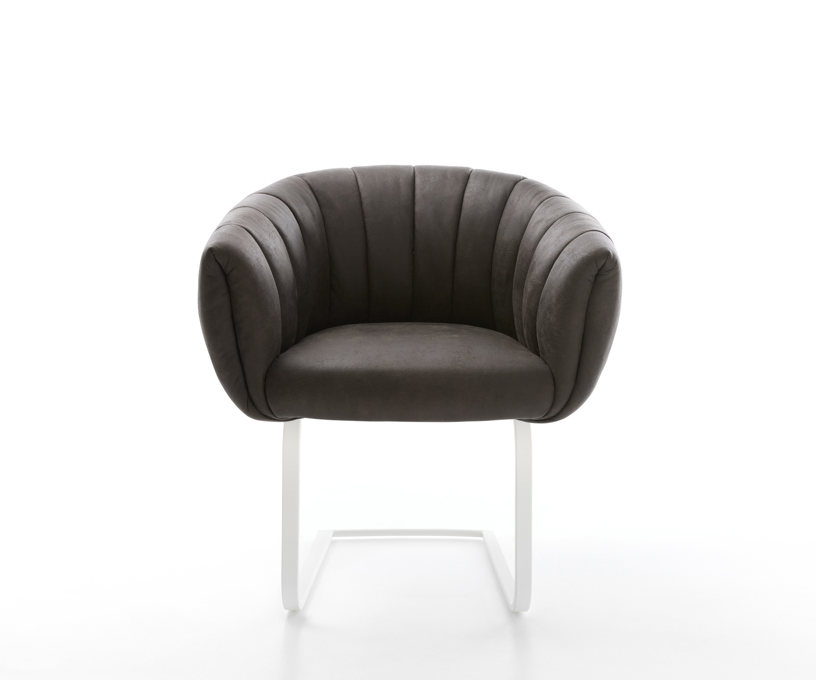 Étkezőszék Jada-Flex mikroszálas antracit vintage konzolos lapos fehér zsákrugós - Image 2