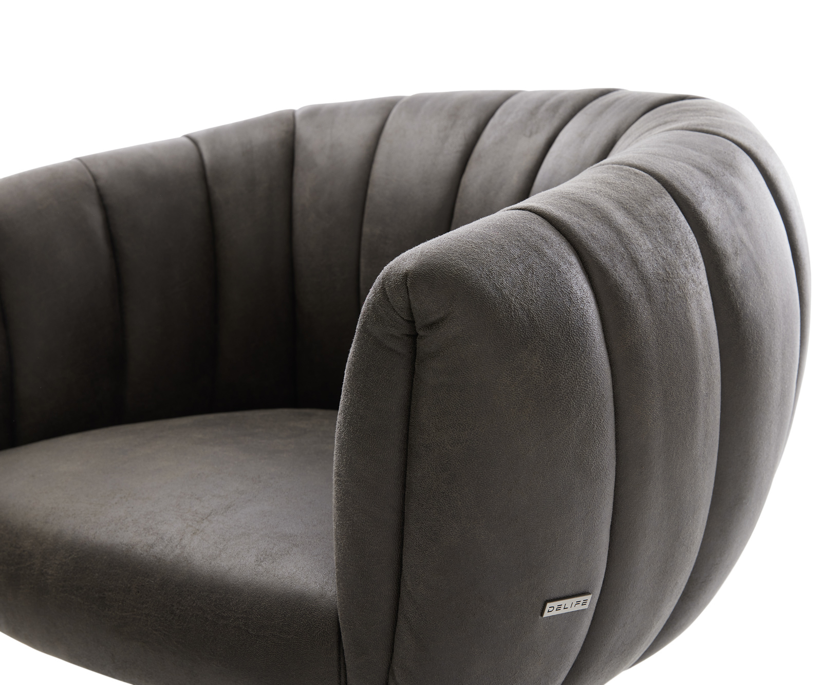 Étkezőszék Jada-Flex mikroszálas antracit vintage konzolos lapos fehér zsákrugós - Image 4