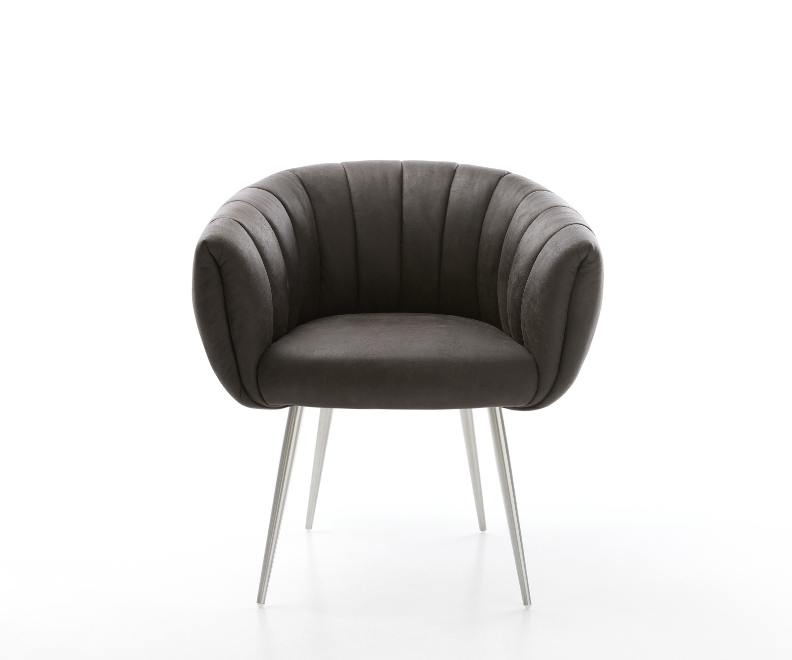 Étkezőszék Jada-Flex mikroszálas antracit vintage 4 láb kúpos rozsdamentes acél zsákrugó - Image 2