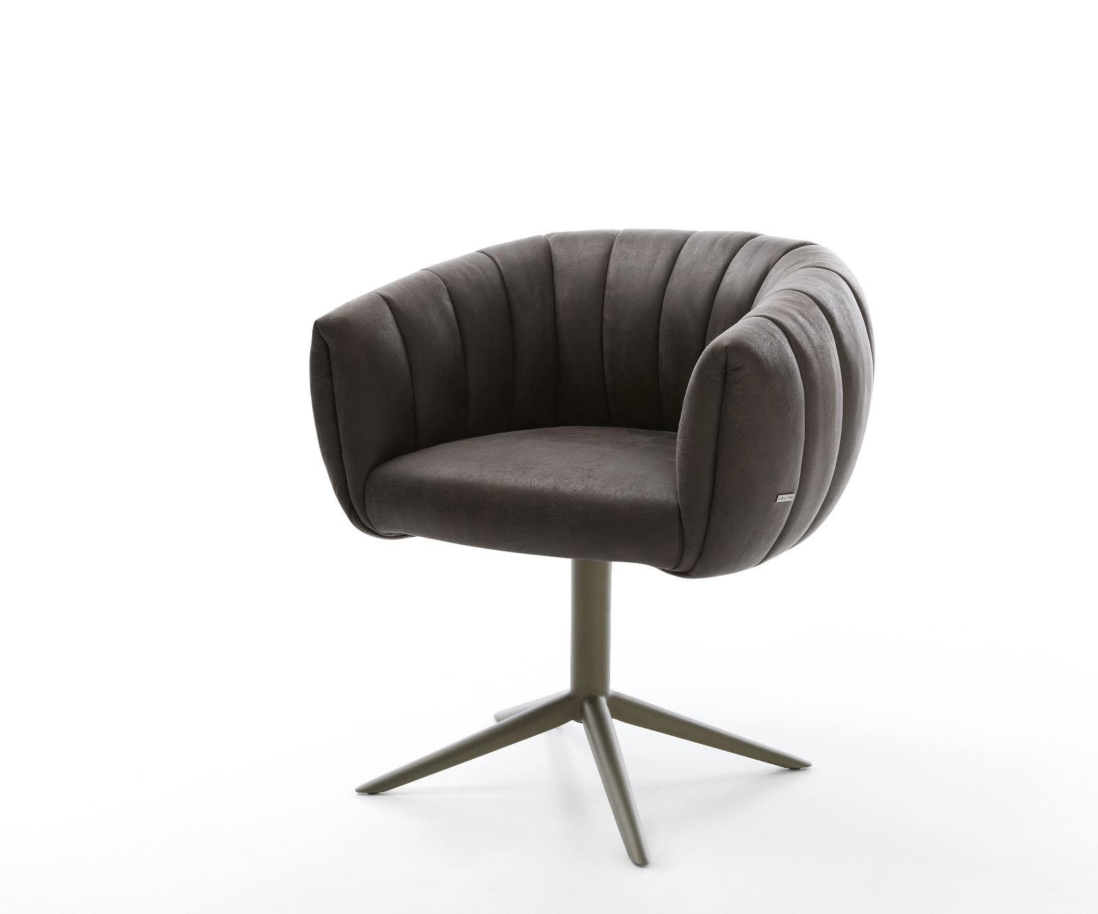 Étkezőszék Jada-Flex mikroszálas antracit vintage kereszt láb titán színű 360° forgatható billenő zsákrugós