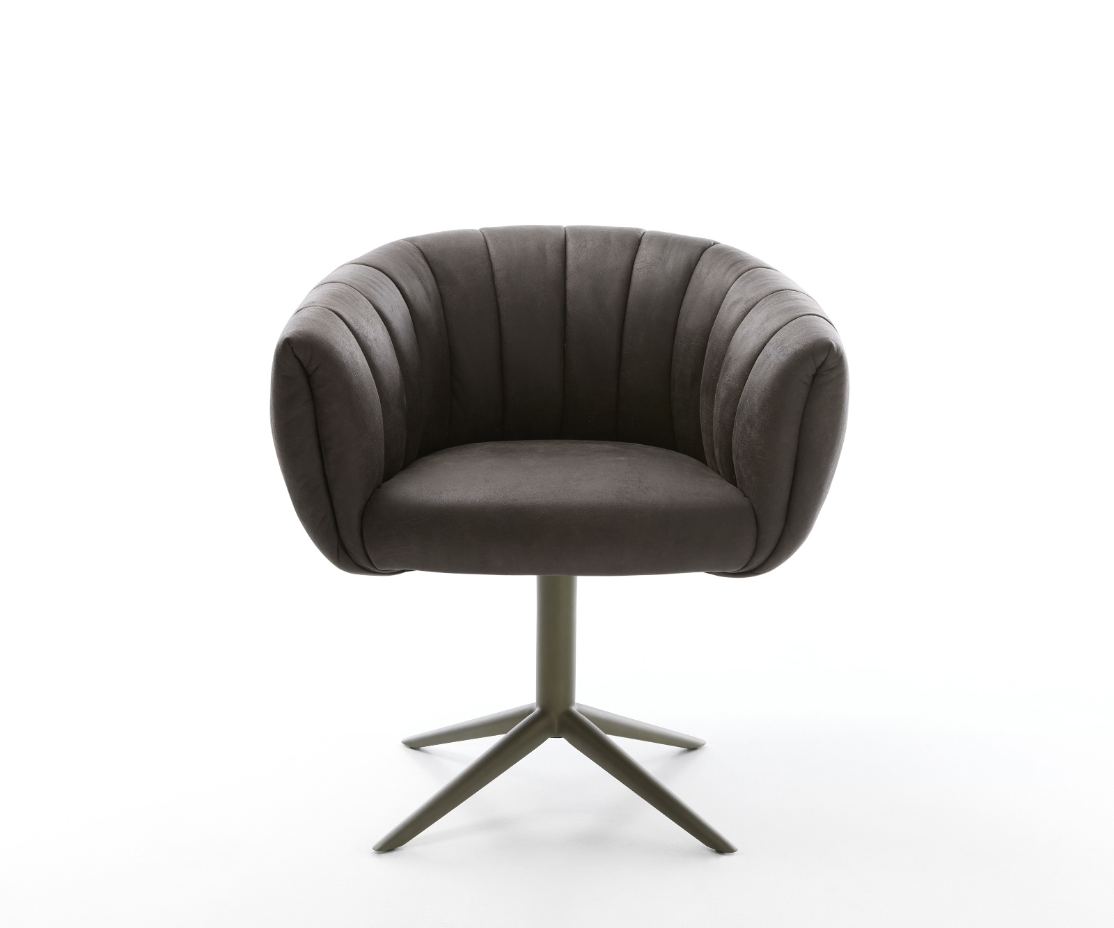 Étkezőszék Jada-Flex mikroszálas antracit vintage kereszt láb titán színű 360° forgatható billenő zsákrugós - Image 2