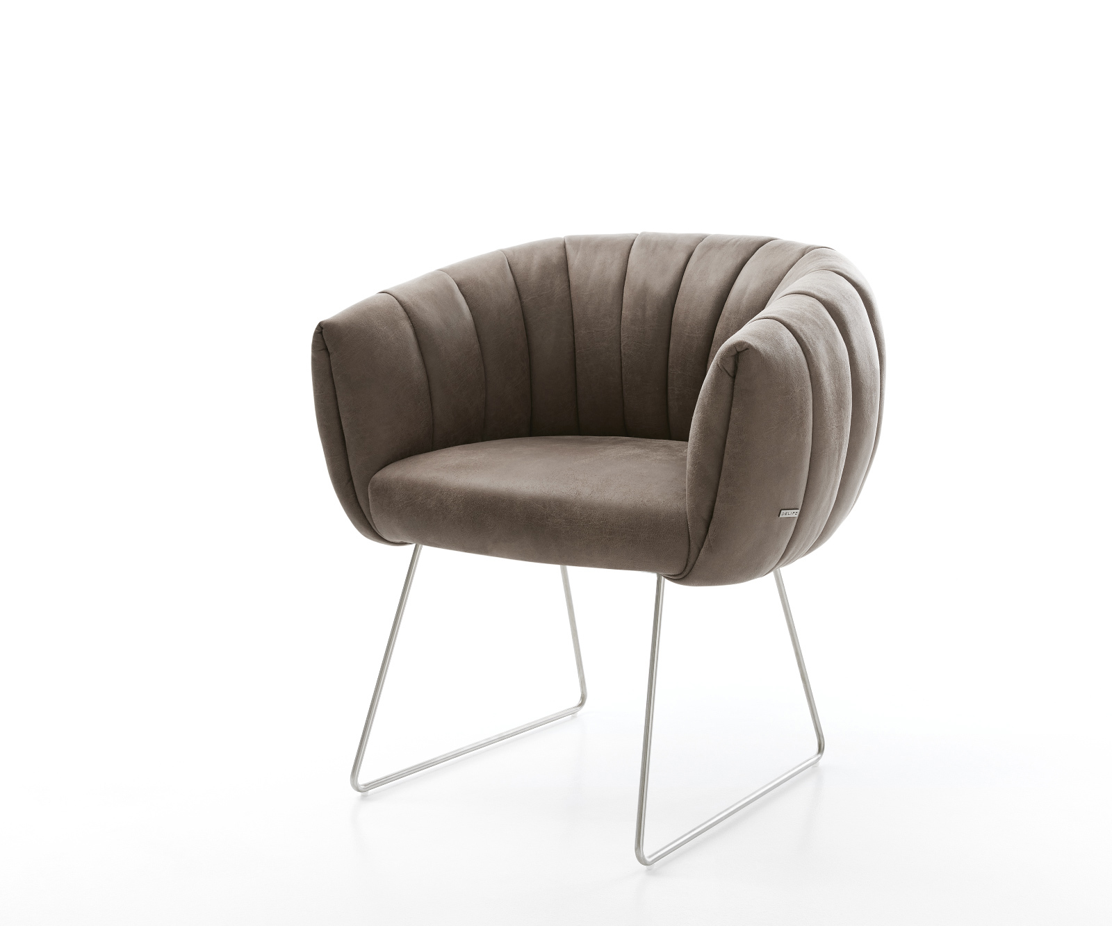 Étkezőszék Jada-Flex mikroszálas taupe vintage vékony láb rozsdamentes acél zsákrugó